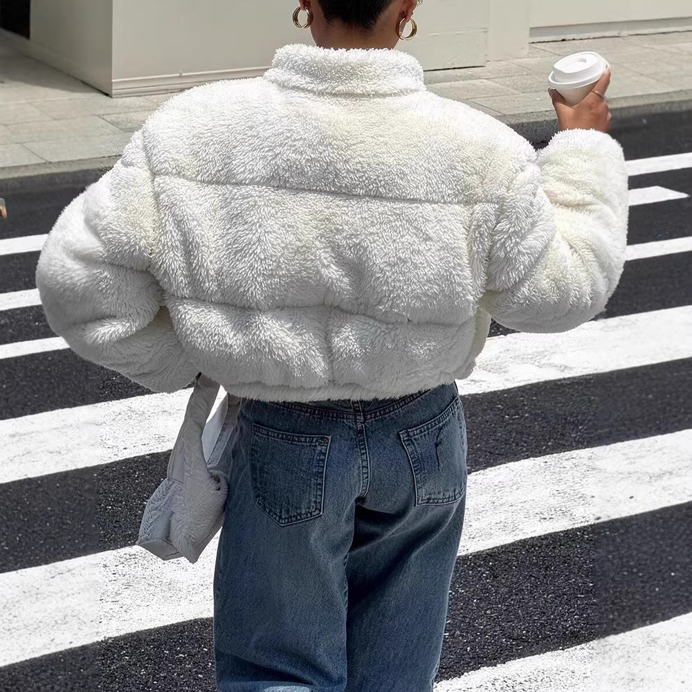 Veste Courte Teddy Femme – Style Oversize & Confort Moderne